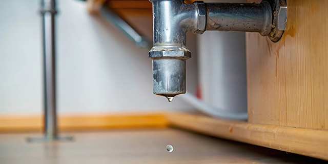 Leaking pipe in a house