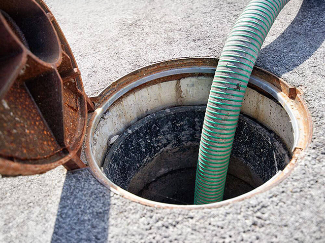 Septic tank being emptied 